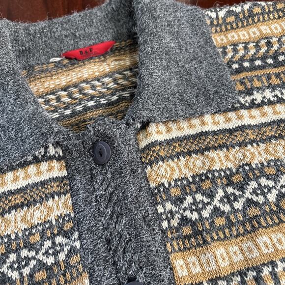 Fair Isle Womens Cardigan Sweater Size Large Button Up Cozy Comfy Preppy Classic - Picture 8 of 8